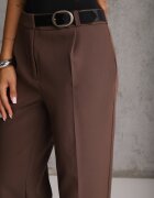 vices Pantaloni de costum Maro cu dungă Decorați cu închidere cu cataramă Azisore