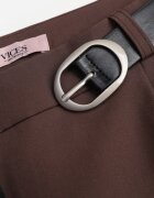 vices Pantaloni de costum Maro cu dungă Decorați cu închidere cu cataramă Azisore