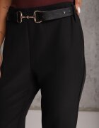vices Pantaloni eleganți clopot cu curea și cataramă metalică Telepadia Negri