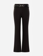 vices Pantaloni eleganți clopot cu curea și cataramă metalică Telepadia Negri