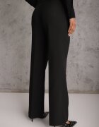 vices Pantaloni Negri De Costum Cu Dungă Decorați Cu Închidere Cu Cataramă Azisore