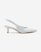 vices Pantoﬁ Albastre Slingback cu Luciu Lăcuit cu Toc Tip Kitten Sonwena