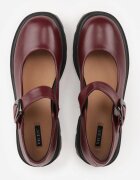 vices Pantofi Bordeaux pe Platformă în Stil Mary Jane Decorați cu Cataramă Metalică Zinida