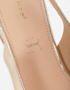 vices Pantofi cu toc aurii Slingback cu Cirkonii și Branț din Piele Eklina