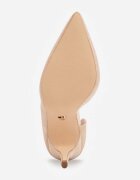 vices Pantofi cu toc Bej închis cu Branț din Piele Naturală Decorați cu Decupaj Oliritia