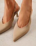 vices Pantofi cu toc Bej închis tip slingback pe toc geometric Aziressa