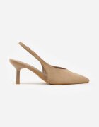 vices Pantofi cu toc Bej închis tip slingback pe toc geometric Aziressa