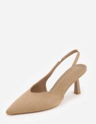 vices Pantofi cu toc Bej închis tip slingback pe toc geometric Aziressa