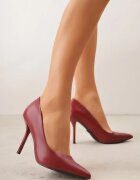 vices Pantofi cu toc Bordeaux cu branț din piele naturală Mivika