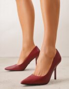 vices Pantofi cu toc Bordeaux cu branț din piele naturală Mivika