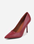 vices Pantofi cu toc Bordeaux cu branț din piele naturală Mivika