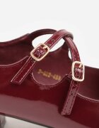 vices Pantofi cu toc Bordeaux lăcuiți cu toc gros cu barete și catarame Omeisa
