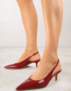 vices Pantofi cu toc Bordo Slingback din lac cu toc kitten Sonwena
