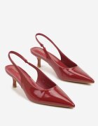 vices Pantofi cu toc Bordo Slingback din lac cu toc kitten Sonwena