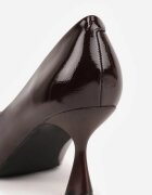 vices Pantofi cu toc Elegante Maro cu toc clepsidră cu branț din piele Dedvire
