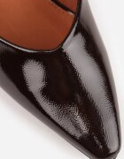vices Pantofi cu toc Elegante Maro cu toc clepsidră cu branț din piele Dedvire