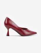 vices Pantofi cu toc eleganți Bordo cu toc clepsidră cu branț din piele Dedvire