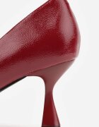 vices Pantofi cu toc eleganți Bordo cu toc clepsidră cu branț din piele Dedvire