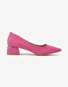 vices Pantofi cu toc fuchsia cu branț din piele și toc bloc jos Firiri