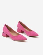 vices Pantofi cu toc fuchsia cu branț din piele și toc bloc jos Firiri