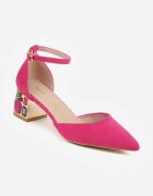 vices Pantofi cu toc Fucsia pe toc geometric cu branț din piele Polori