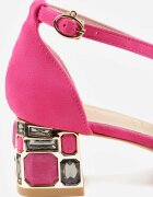 vices Pantofi cu toc Fucsia pe toc geometric cu branț din piele Polori