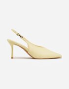 vices Pantofi cu toc galbeni slingback cu decupaj în V tonal