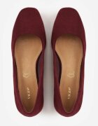 vices Pantofi cu toc gros Bordeaux decorate cu cristale cu branț din piele Ovirora