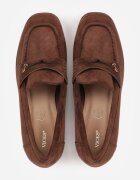 vices Pantofi cu toc în stil mocasin cu textură de piele întoarsă și branț din piele Jimenesa Maro