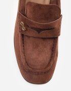 vices Pantofi cu toc în stil mocasin cu textură de piele întoarsă și branț din piele Jimenesa Maro