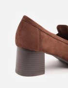 vices Pantofi cu toc în stil mocasin cu textură de piele întoarsă și branț din piele Jimenesa Maro