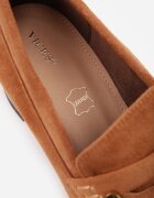 vices Pantofi cu toc în stil mocasin cu textură de piele întoarsă și branț din piele Jimenesa Maro