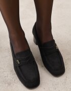 vices Pantofi cu toc în stil mocasin cu textură de piele întoarsă și branț din piele Jimenesa Negri