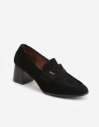 vices Pantofi cu toc în stil mocasin cu textură de piele întoarsă și branț din piele Jimenesa Negri
