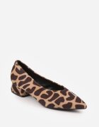 vices Pantofi cu toc Maro Leopard cu toc gros cu branț din piele Alinire