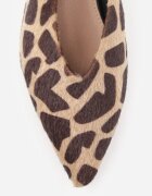 vices Pantofi cu toc Maro Leopard cu toc gros cu branț din piele Alinire