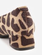 vices Pantofi cu toc Maro Leopard cu toc gros cu branț din piele Alinire