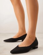 vices Pantofi cu toc Negre cu Branț din Piele pe Toc Gros Decorativ Delvila