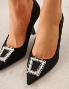 vices Pantofi cu toc Negre Decorate cu cataramă cu zirconii Lalabria