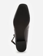 vices Pantofi cu toc Negre Lăcuite Mary Jane cu branț din Piele Naturală Rilunea