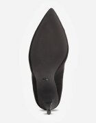 vices Pantofi cu toc negri cu Branț din Piele Naturală și Aplicație Florală cu Zirconii Retania