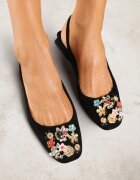 vices Pantofi cu toc Negri Slingback cu Zirconii și Brant din Piele Eklina