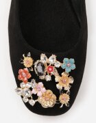 vices Pantofi cu toc Negri Slingback cu Zirconii și Brant din Piele Eklina