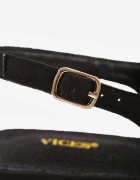 vices Pantofi cu toc Negri Slingback cu Zirconii și Brant din Piele Eklina