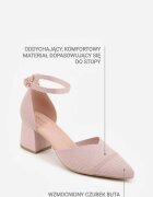 vices Pantofi cu toc Roz din material textil sportiv cu toc gros cu baretă la gleznă Loraira