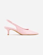 vices Pantofi cu toc Roz Slingback cu Luciu Lacuit pe Toc Pisica Sonwena