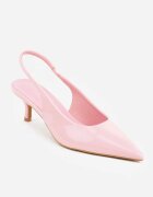 vices Pantofi cu toc Roz Slingback cu Luciu Lacuit pe Toc Pisica Sonwena