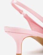 vices Pantofi cu toc Roz Slingback cu Luciu Lacuit pe Toc Pisica Sonwena
