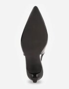 vices Pantofi cu toc Sandale negre cu toc stiletto Slingback Lăcuite cu ornament Ataloria