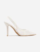 vices Pantofi cu toc Slingback cu carâmb ajurat Ernestine Albi